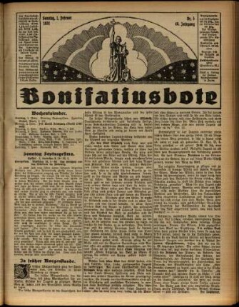 Erste Ausgabe vom Sonntag, den 01. Februar 1931.