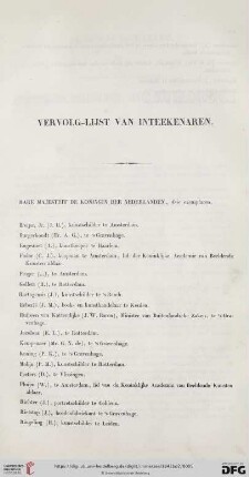 Vervolg-Lijst van Inteekenaren