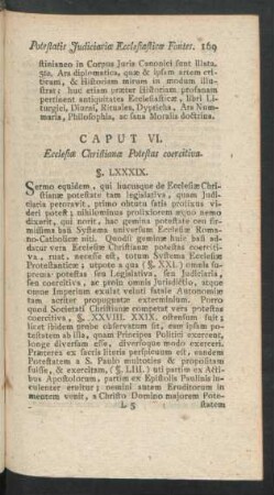 Caput VI. Ecclesiae Christianae Potestas coercitiva