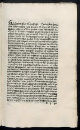 Hochwirdigster Churfürst/ Gnedigster herr/ Wir Affterdechant unnd Capittel E. Churf. G. Dhoimkirchenn alhie zu Cöllen ...