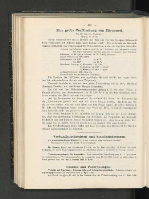 Eine grobe Verfälschung von Zitronenöl.