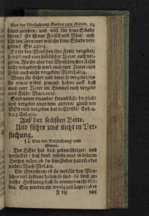 Auß der sechsten Bitte.