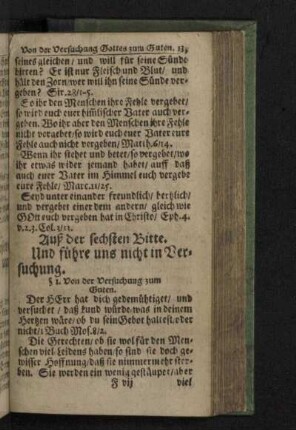 Auß der sechsten Bitte.