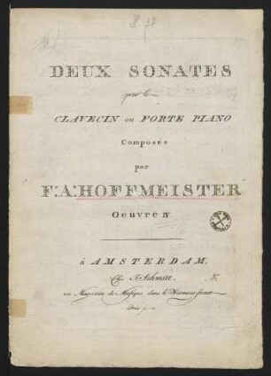 Deux sonates pour le clavecin ou forte piano, op. 4