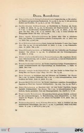 Dosen, Rosenkränze (Nr. 369-395)