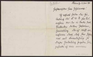 Schreiben an Hermann Muthesius (Brief)