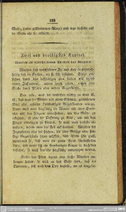 Zwei und dreißigstes Kapitel. Wunden an verschiedenen Theilen des Körpers