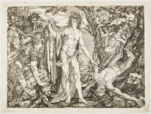 Apollo schindet Marsyas sowie das Urteil des Midas