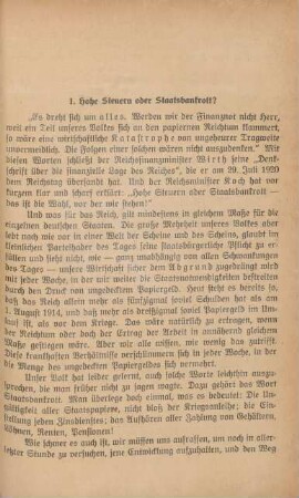 1. Hohe Steuern oder Staatsbankrott?