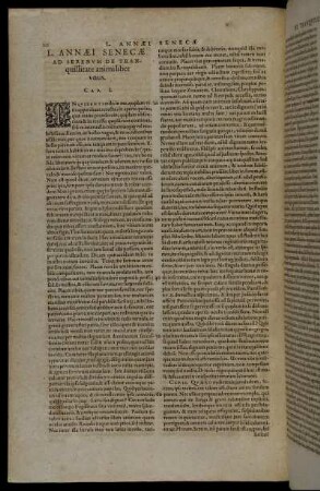 L. Annæi Senecæ Ad Serenum De Tranquillitate animi liber unus.