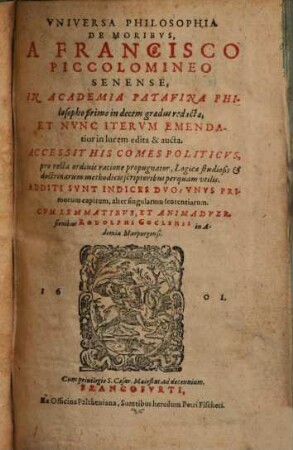 Vniversa Philosophia De Moribvs