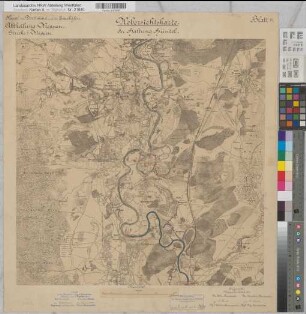 Ems Kanalisierung Blatt 1 Umgehungskanal Hüntel Übersicht 1891 1 : 25 000 55 x 56 Einzeichnung in Druck A. Franke, Wasserbauinspektor Wasser- und Schiffahrtsdirektion Münster
