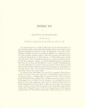 Annexe XIV. Question de Muong-Sing ...