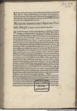 Oratio de eligendo summo pontifice : Rom, 1492.08.06