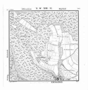 Kartenblatt NW XVIII 24 Stand 1835