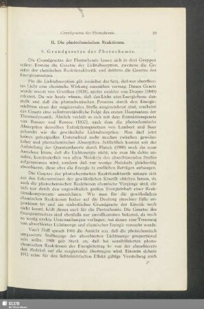 II. Die photochemischen Reaktionen