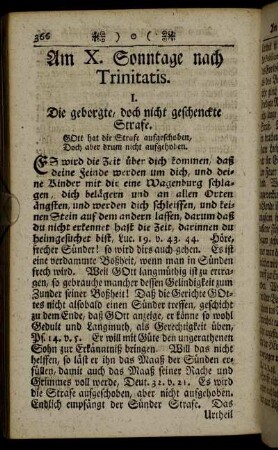 Am X. Sonntage nach Trinitatis - Am XV. Sonntage nach Trinitatis