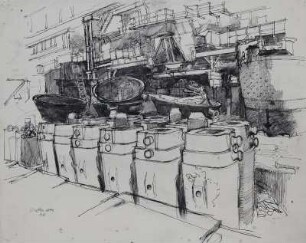 Interieur im Stahlwerk (Gießgrube mit Kokillen 2)