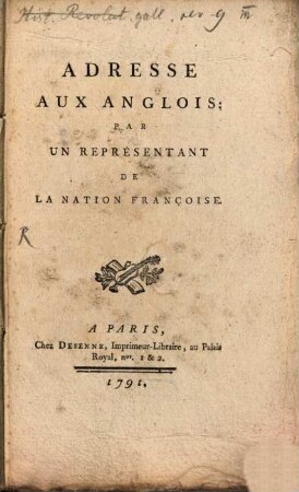 Adresse aux Anglois