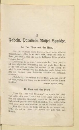 II. Fabeln, Parabeln, Rätsel, Sprüche