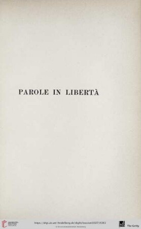 Parole in libertà