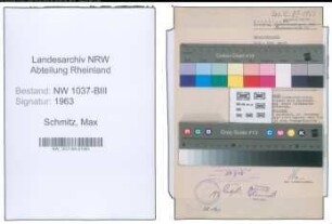 Entnazifizierung Max Schmitz , geb. 15.08.1889 (Postbeamter)