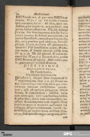 Meditatio Prima. De Fundamento, sive ultimo fine hominis.