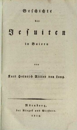 Geschichte der Jesuiten in Baiern