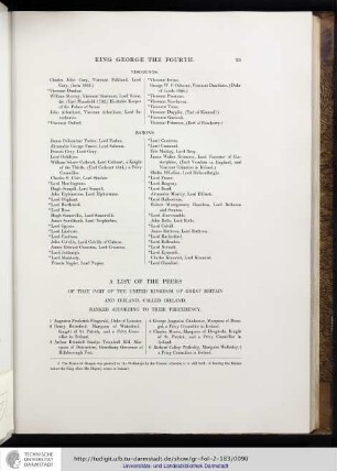 List of the Peers of Ireland
