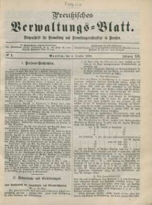 4. October 1890 - 26. September 1891 = No. 1 - No. 52