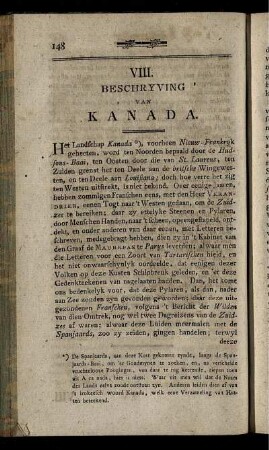 VIII. Beschryving Van Kanada.
