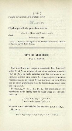 Note de géométrie.