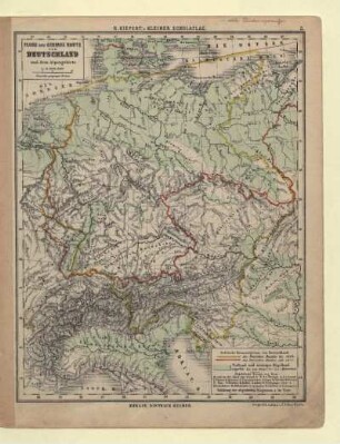 Fluss und Gebirgs Karte von Deutschland und dem Alpengebiete