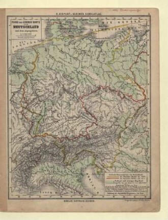 Fluss und Gebirgs Karte von Deutschland und dem Alpengebiete