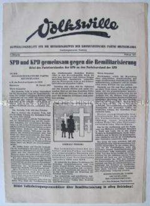 Mitteilungsblatt des KPD-Landesverbandes Hamburg für die Betriebsgruppen der Kommunistischen Partei zum Kampf gegen die Remilitarisierung
