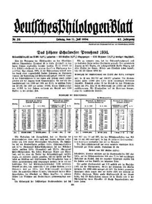 Das höhere Schulwesen Preußens 1934