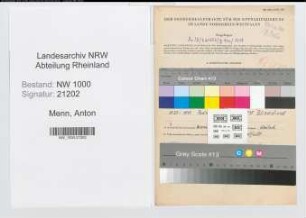 Entnazifizierung Anton Menn, geb. 24.09.1919 (Polizeibeamter)
