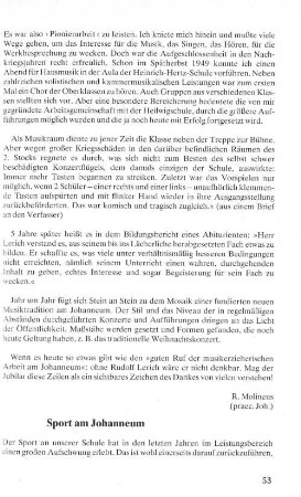 Sport am Johanneum