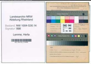Entnazifizierung Herta Lemme , geb. 16.01.1913 ()