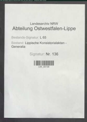 Publikation von Edikten: Streitigkeiten mit den Erbherren zu Lippe-Brake wegen Publikation von Edikten von der Kanzel