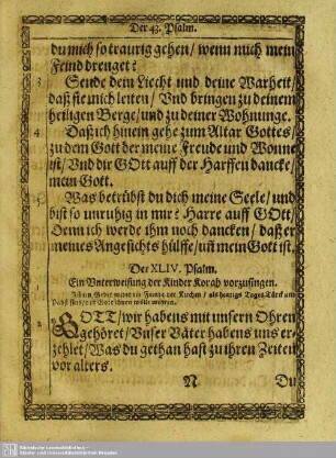 Der XLIV. Psalm