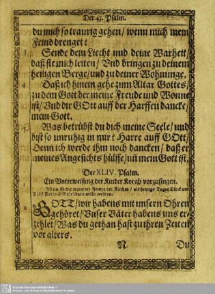 Der XLIV. Psalm