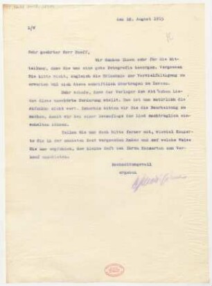 Brief an Rudolf Käser : 18.08.1915