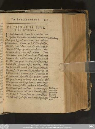 De Librariis Sive Bibliothecis.