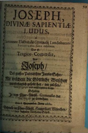 Joseph divinae sapientiae ludus