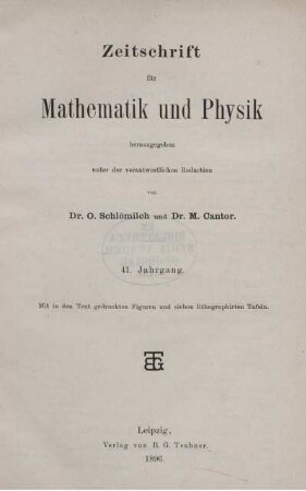 41: Zeitschrift für Mathematik und Physik