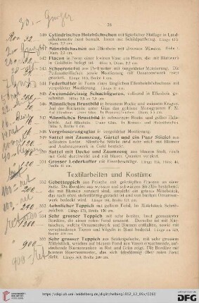 Textilarbeiten und Kostüme (Nr. 552-588)