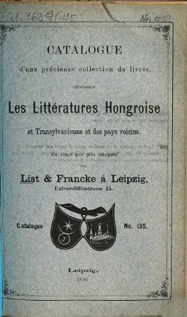 Lager-Verzeichnis. 135. 1880