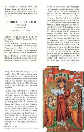 Graß, Franz (Bruder Berthold)