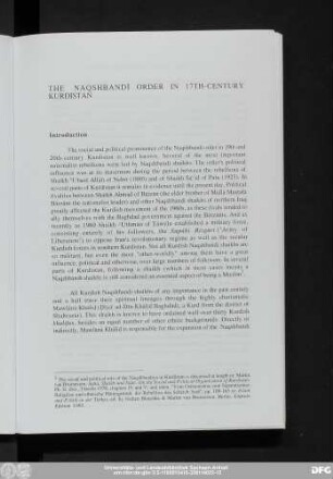 The Naqshbandī Order In 17th-Century Kurdistan